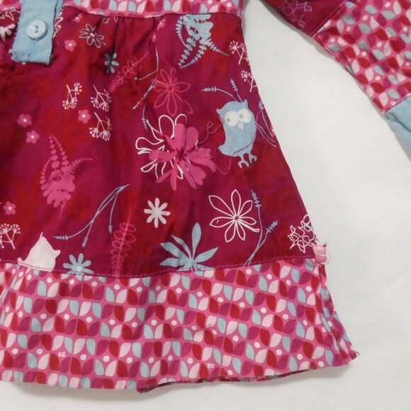 GAGOU TAGOU | 18-24 months | Long Sleeve Patchwork Baby Dress | Button-Up Front - Picture 9 of 15